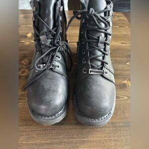 Harley-Davidson Sturdy Black Lace-Up Boots